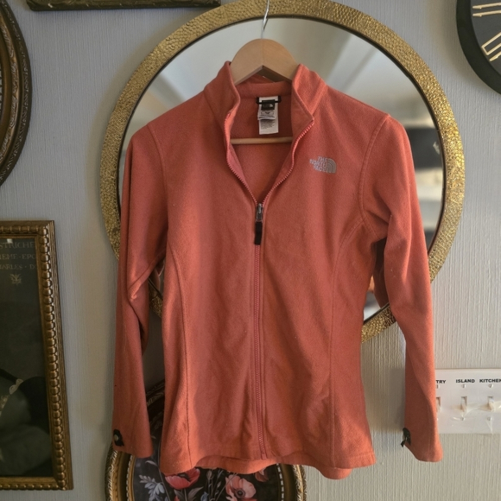 The North Face Girls XL 18 TKA 100 Glacier Full Zip Fleece Jacket Coral Orange